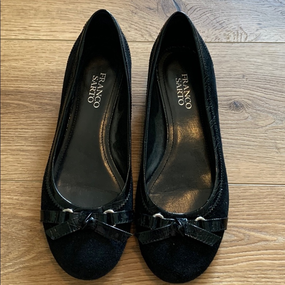 Franco Sarto ballet flat w/ faux croc patent trim